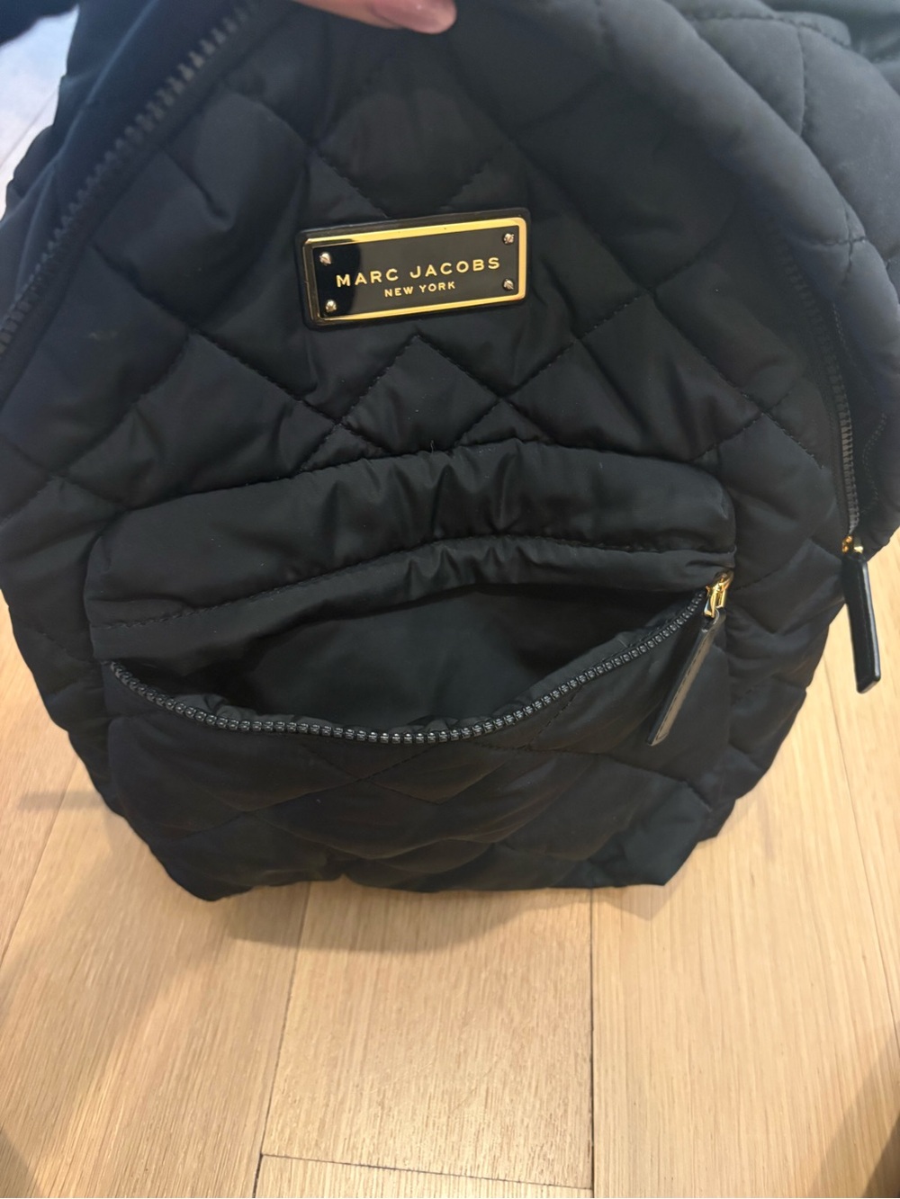 Marc Jacobs Black Quilted Mini Backpack with Gold Plaque - Picture 2 of 4